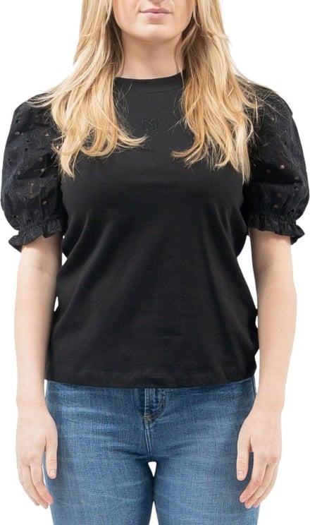 Nikkie Fancy Sleeve T-Shirt Zwart