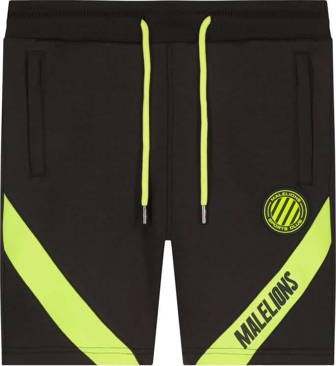 Malelions Pre-Match Short - Black/Neon Yellow Zwart