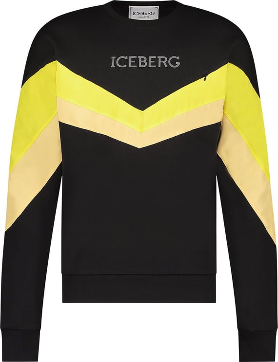 Iceberg Felpa Reflective Logo Sweater Black/Yellow Senior Zwart