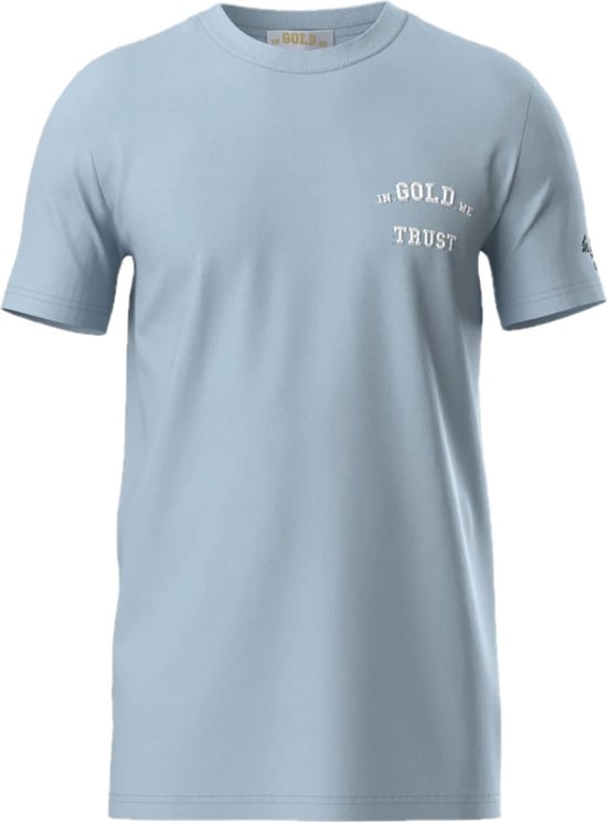 In Gold We Trust The Pusha Light T-Shirt Baby Blue Blauw
