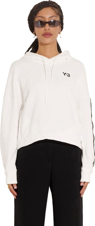 Y-3 logo print hoodie Wit
