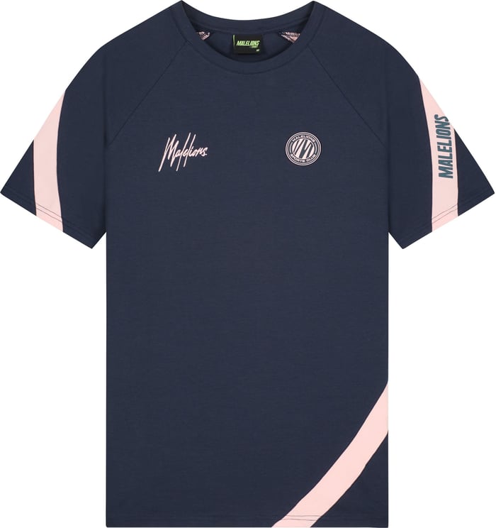 Malelions Sport Pre-Match T-Shirt - Pink/Navy Pink