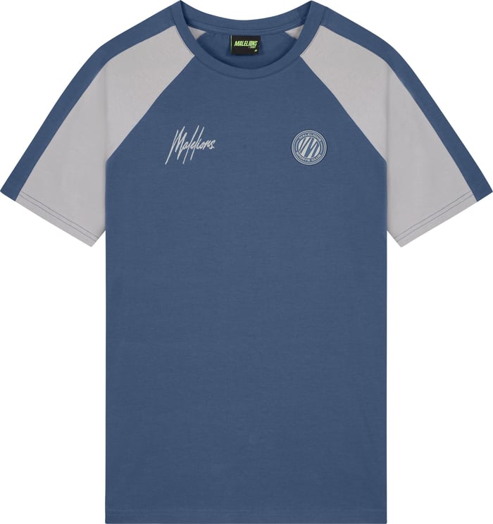 Malelions Sport Striker T-Shirt - Navy/Grey Blue