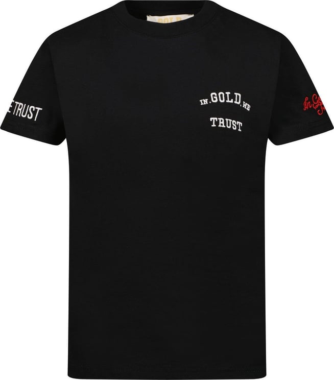 In Gold We Trust Kinder T-shirt Zwart Zwart