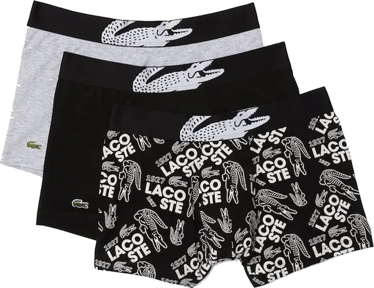 Pack of 3 short boxers in stretch cotton with crocodile belt