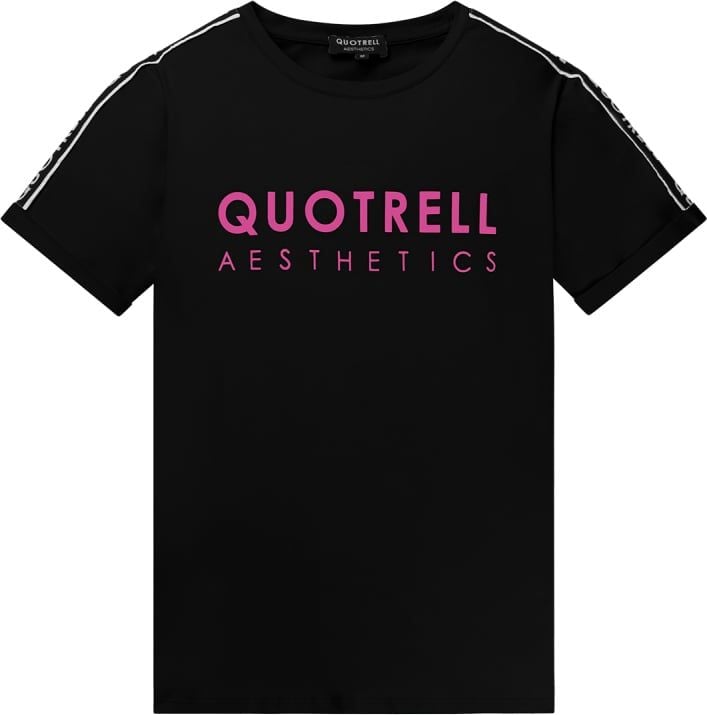Quotrell Ohio T-Shirt | Black / Fuchsia Zwart
