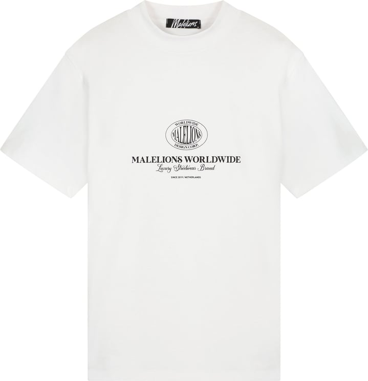 Malelions Oversized Worldwide T-Shirt - White Wit