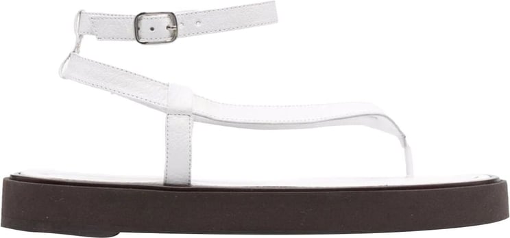 Cece Sandal White Grained Leather