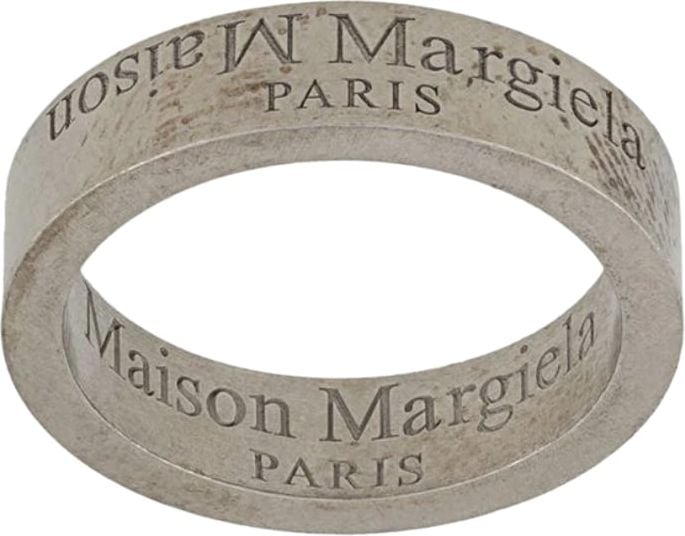Maison Margiela Logo Ring Matte Silver Zilver