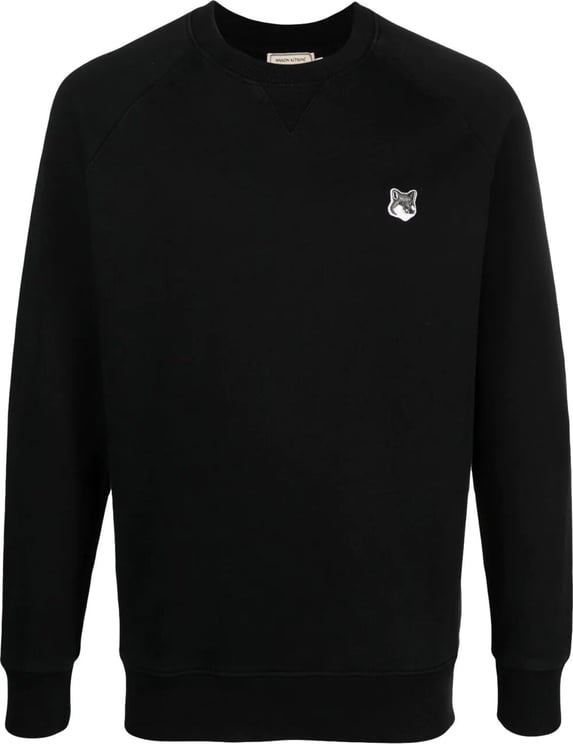 Maison Kitsuné Grey Fox Head Patch Classic Sweatshirt Black Grijs
