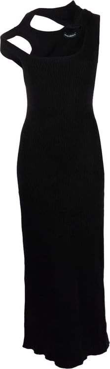 Y-project Three Collar Knit Dress Black Zwart
