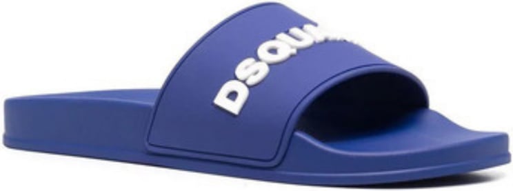 Dsquared2 Slides Slippers Blauw