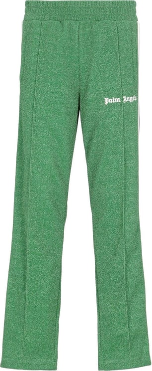 Palm Angels Trousers Green White Groen