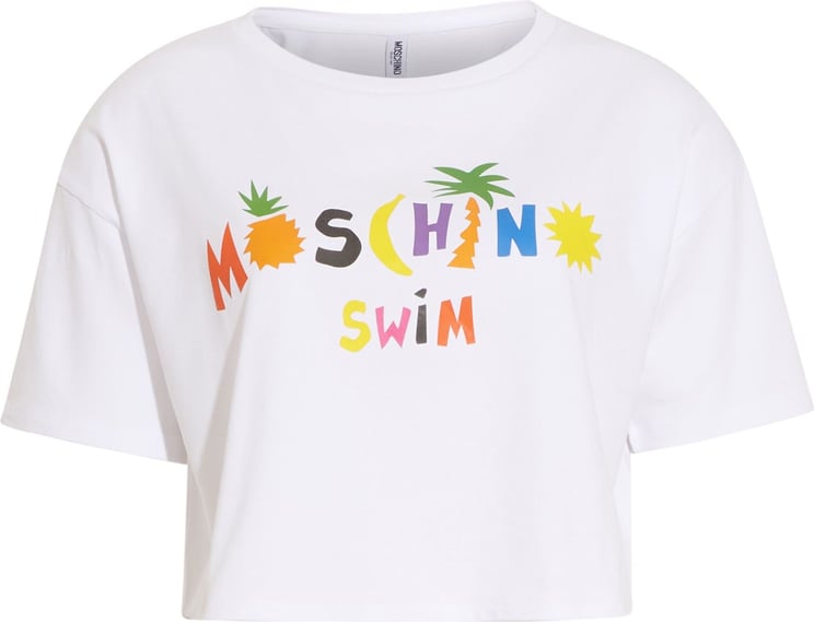 Moschino logo print T-shirt Wit