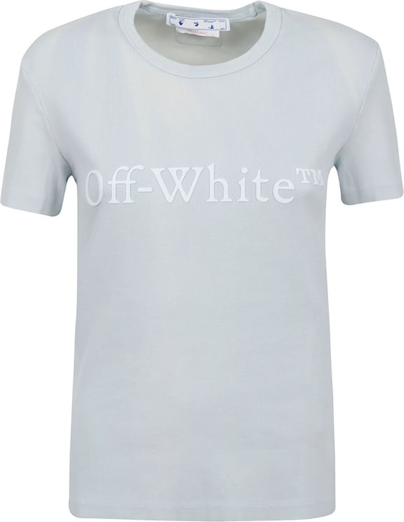 OFF-WHITE Laundry Rib Fitted Tee Blauw