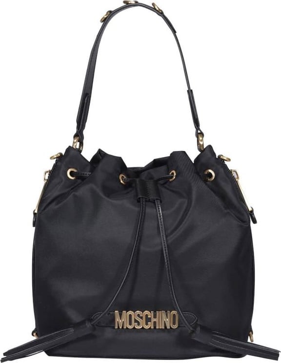 Moschino Nylon Lettering Bag Zwart