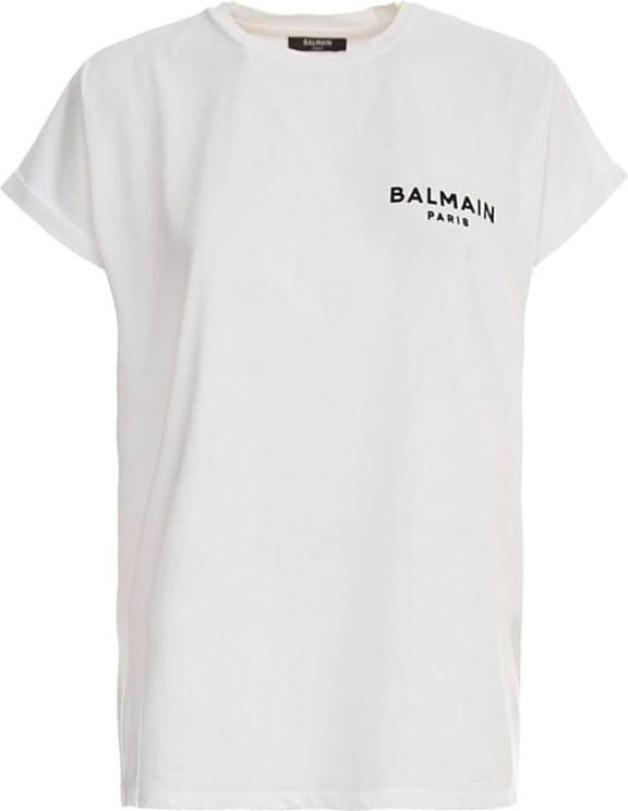 Balmain Ss Flock Detail T-Shirt White