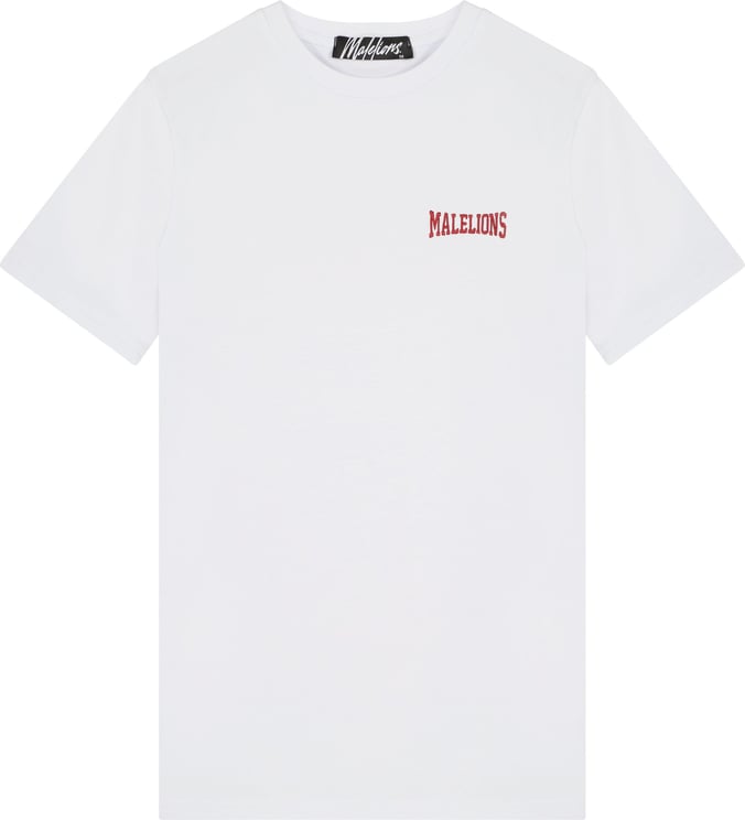 Malelions Boxer T-Shirt - White/Red Wit