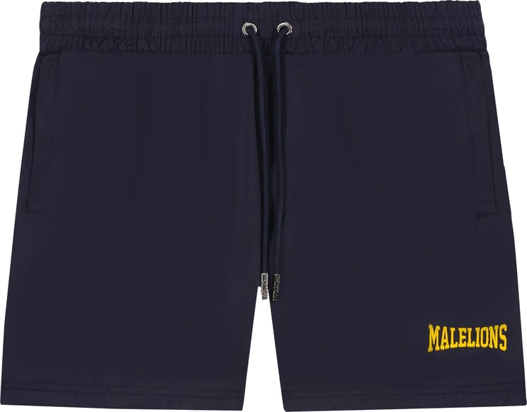 Malelions Boxer Swimshort - Navy/Yellow Blauw