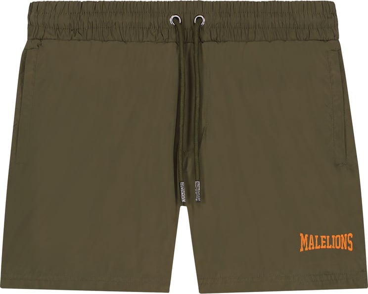 Malelions Boxer Swimshort - Army/Orange Groen