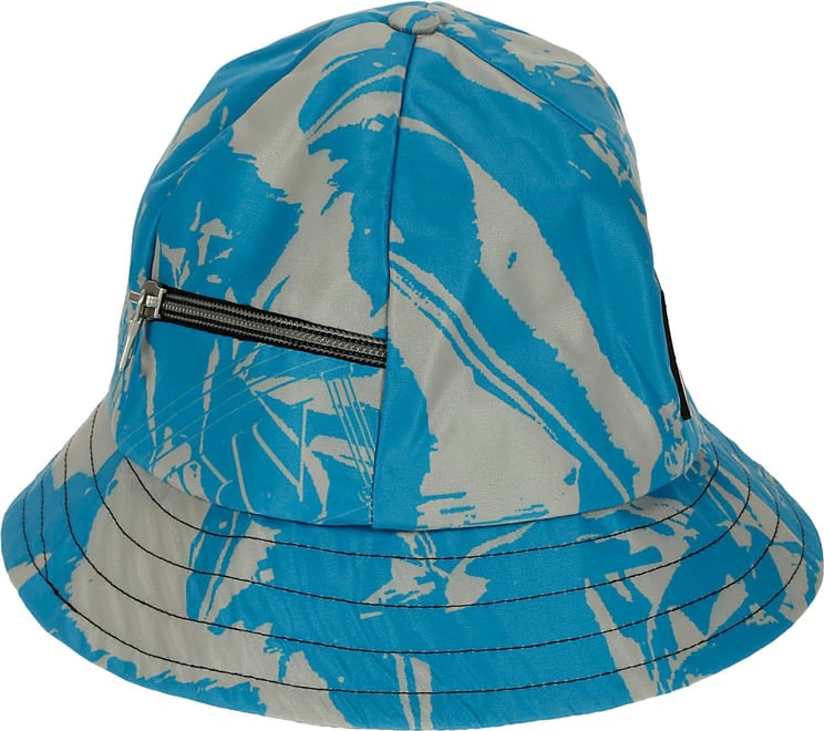 Crinkle Nylon Bell Bucket Hat Blue