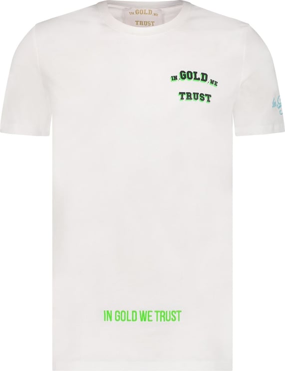 In Gold We Trust Colorblock T-Shirt Blanc De Blanc Senior Wit