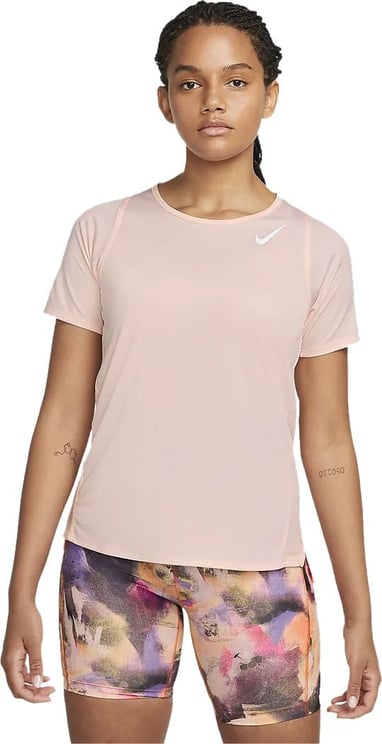 Nike Dri-fit Race Hardlooptop Dames Roze Roze