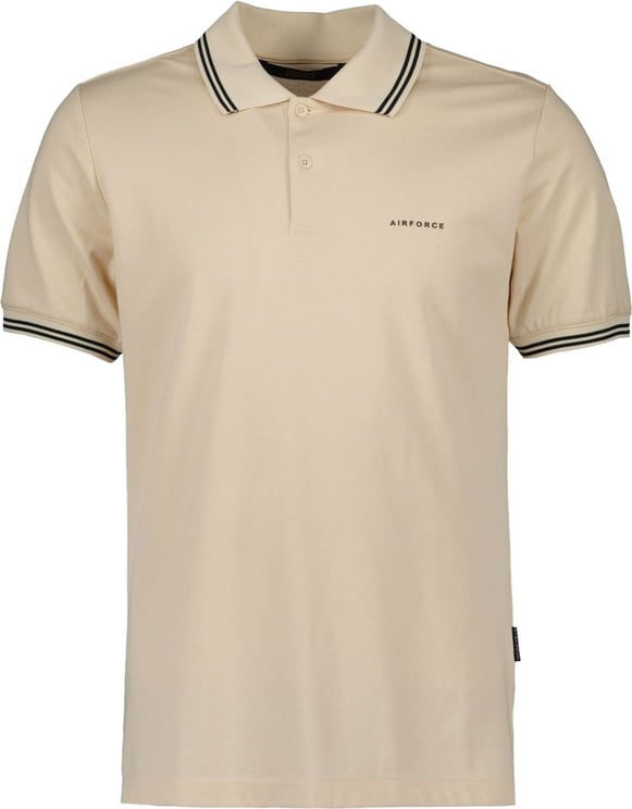 Airforce Double Stripe Polo Heren Sand Beige