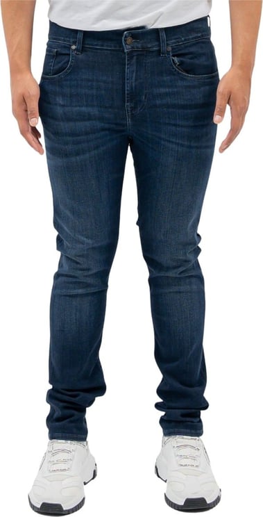 7 For All Mankind Slimmy Tapered Luxe Performance Plus Deep Blue Jeans Blauw
