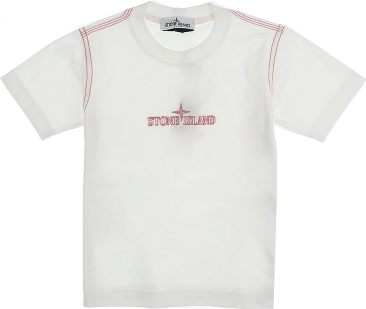 Stone Island Junior T Shirt Bianco Wit