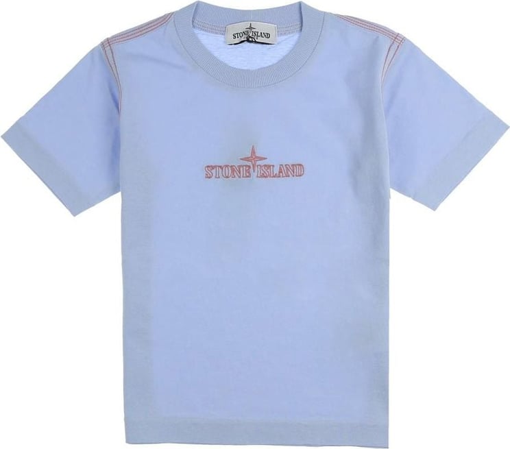 Stone Island Junior T Shirt Lavanda Blauw
