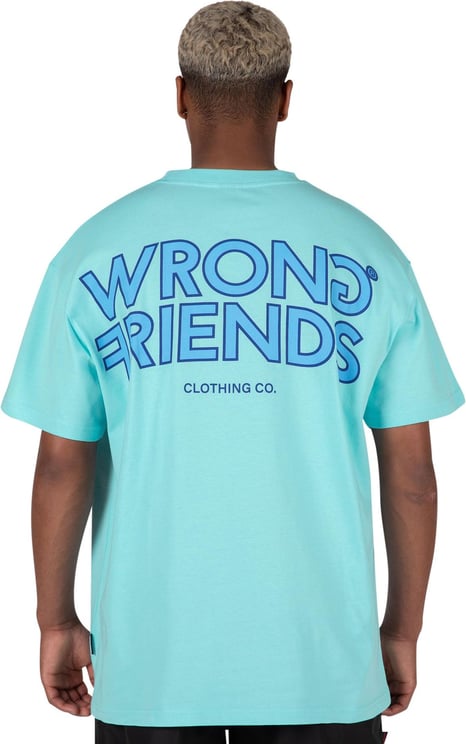 Wrong Friends Tirana oversized t-shirt blauw Blauw