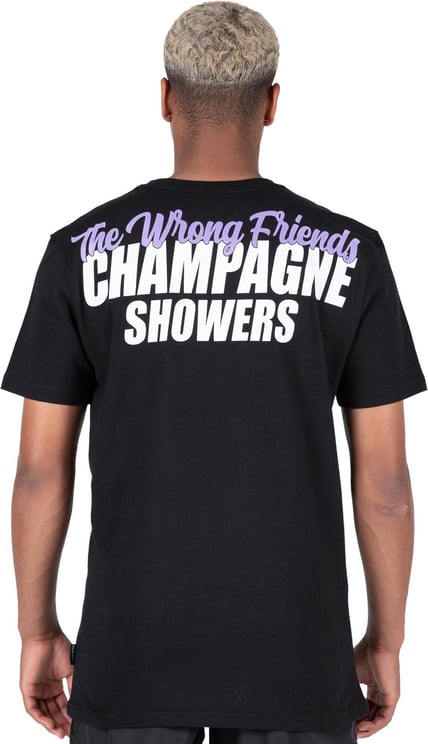 Wrong Friends Champagne Showers t-shirt zwart Zwart
