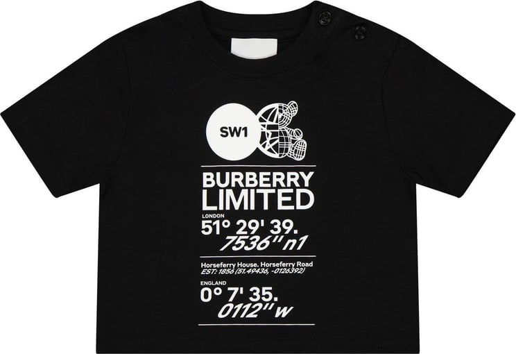 Burberry Burberry 8056962 baby t-shirt zwart Zwart