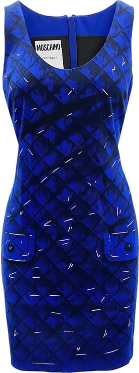 Moschino Moschino Couture Printed Mini Dress Blauw