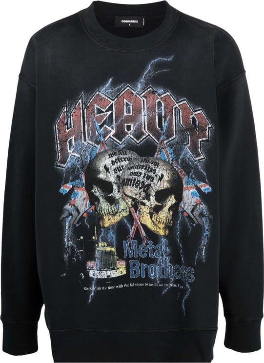 Dsquared2 Heavy Metal Brothers Sweatshirt Zwart