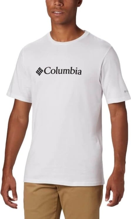 Columbia Men's Classic Basic T-Shirt Logo Short Sleeve White Wit