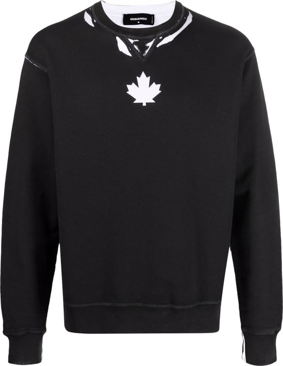 Dsquared2 Maple Leaf Logo Sweatshirt Zwart