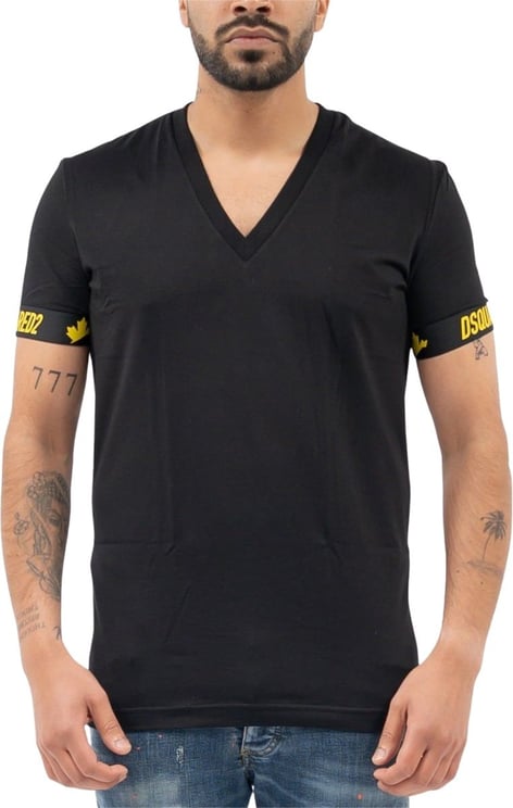 Dsquared2 V Neck T-shirt Zwart