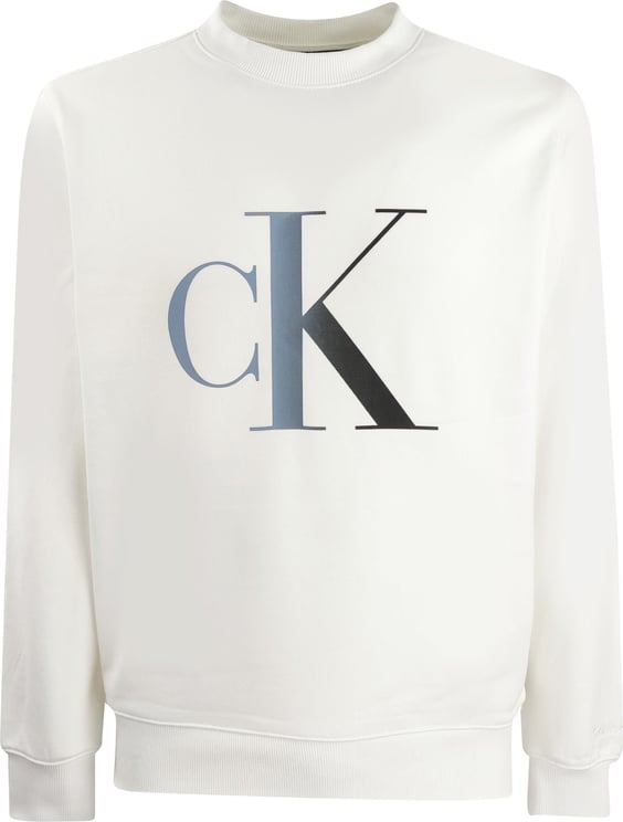 Calvin Klein White Man Sweatshirt Wit