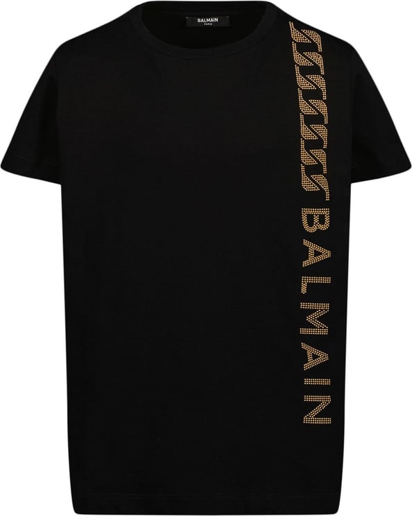 Balmain Balmain 6R8B21 kinder t-shirt zwart Zwart
