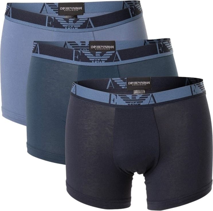 Emporio Armani Man Knitted Underwear Set Boxer Blue