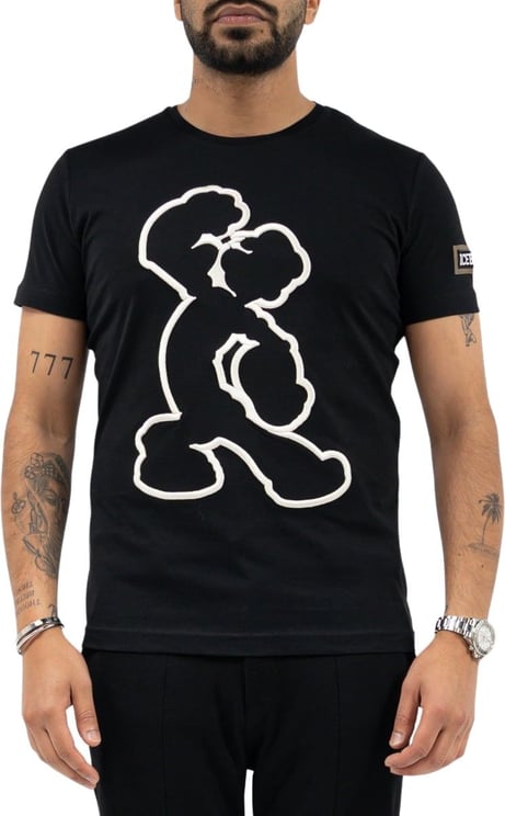 Iceberg T-Shirt Silhouet Popeye Zwart