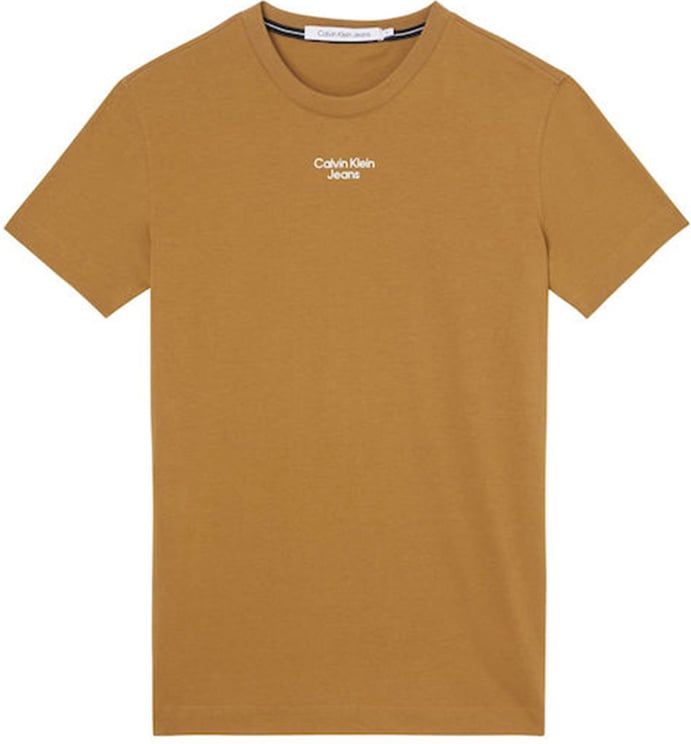 Calvin Klein T-shirt Man Stacked Logo Tee J30j320595.ge4 Bruin