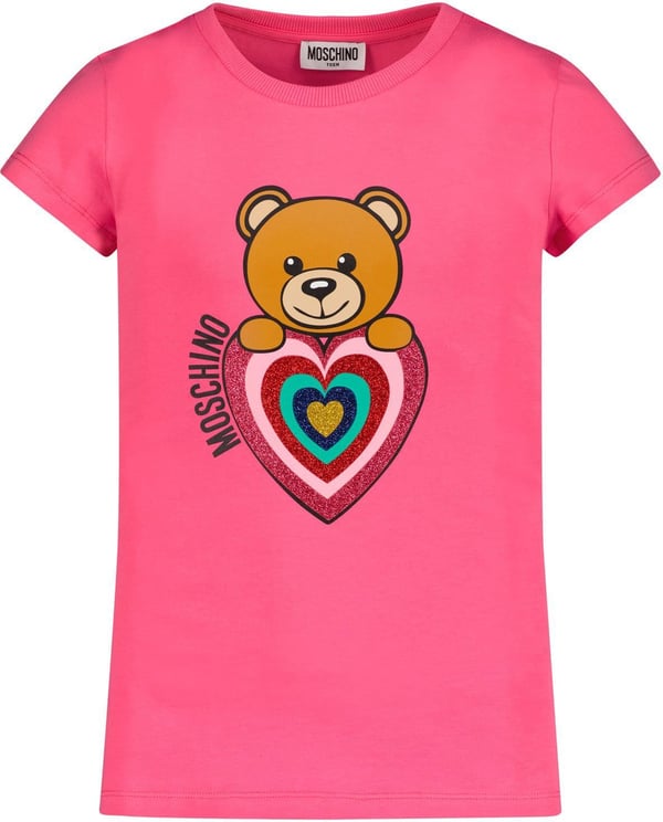 Moschino Moschino HHM042LBA11 kinder t-shirt fuchsia Pink