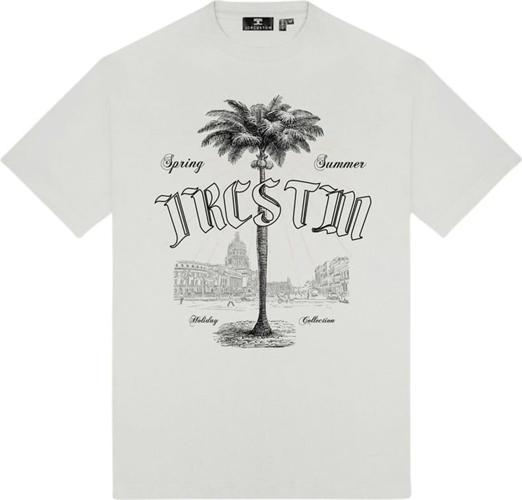 JorCustom Palm Loose Fit T-Shirt White Wit