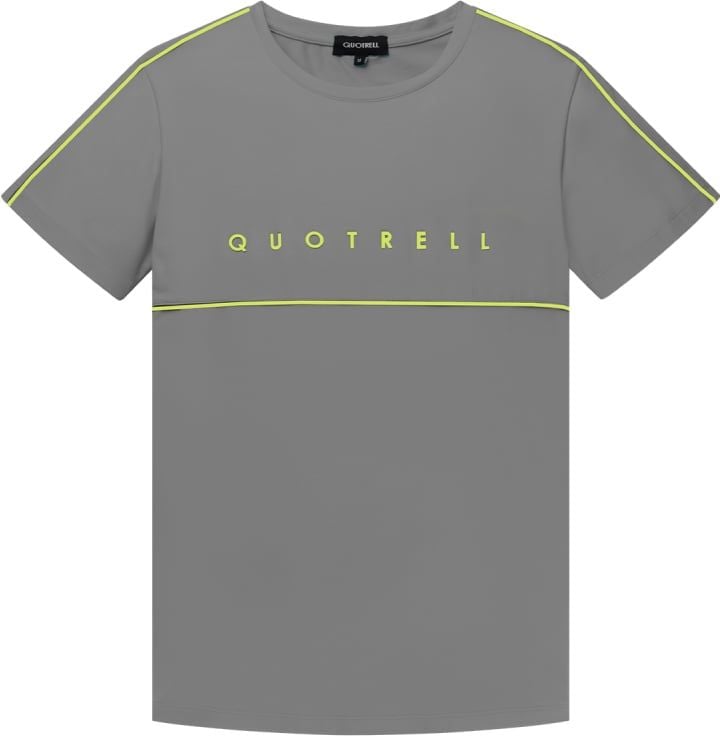 Quotrell Basic Striped T-shirt | Grey / Yellow Grijs