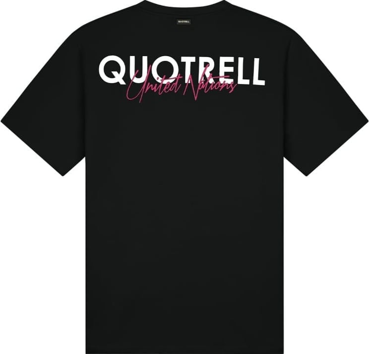 Quotrell Cura T-shirt | Black / Fuchsia Zwart