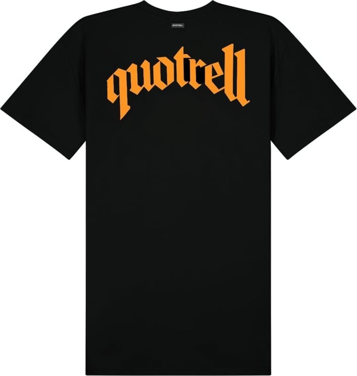 Quotrell Wing T-shirt Dress | Black / Neon Orange Zwart