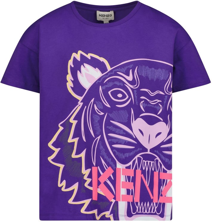 Kenzo Kenzo K15550 kinder t-shirt paars Purple